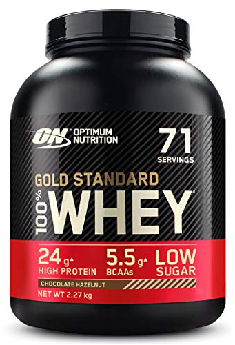 Optimum Nutrition Gold Standard 100% Whey, Proteinpulver, Geschmack Chocolate Hazelnut, 2.27kg, 71 Portionen