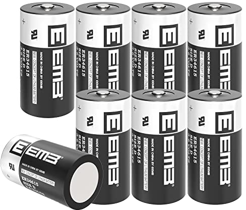 EEMB ER34615 D Cell Baterías 3.6V Lithium Baterías High Capacity Li-SOCL₂ no Recargable Baterías LS-33600 SB-D02 XL-205F para máquinas Herramienta CNC, programadores(8)