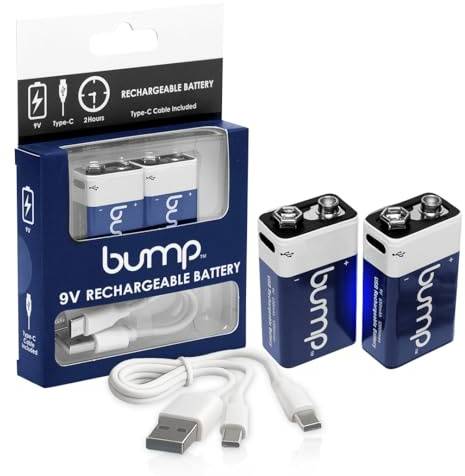 bump 9 Volt Rechargeable Batteries - 2 Pack
