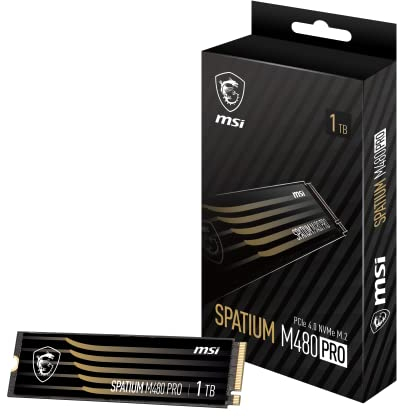MSI SPATIUM M480 Pro PCIe 4.0 NVMe M.2 1TB 7.400 MB/s lesen, 6.000 MB/s schreiben, interne SSD