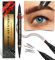 iMethod Microblading - Matita per sopracciglia 2 in 1, con micro applicatore a 3 punte e punta precisa del pennello per sopracciglia naturali, marrone scuro