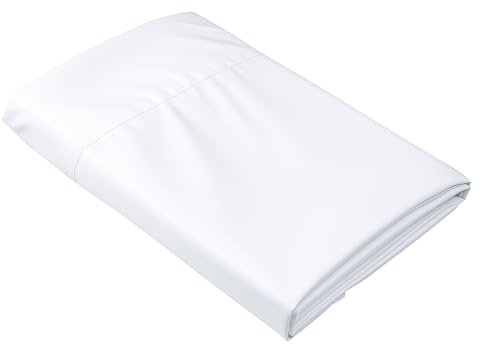 Twin Size Flat Sheet Only, Soft & Breathable Top Flat Sheet, White