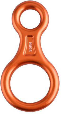 TRIWONDER 35kN 50kN Abseilachter, Abseilgerät Klettern 8 Descender für Seildurchmesser 8-13 mm (【35kN】 Orange)