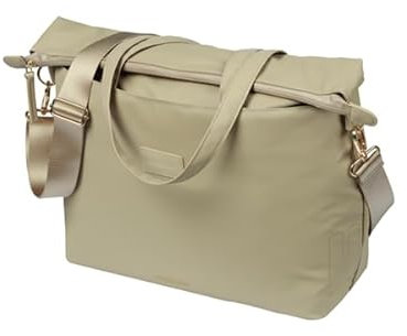 Basil Manhattan Fahrradhandtasche - 12L, Beige, Wasserdicht, Hergestellt aus recyceltem Polyester (IPX3), Ideal für Pendeln und Alltag