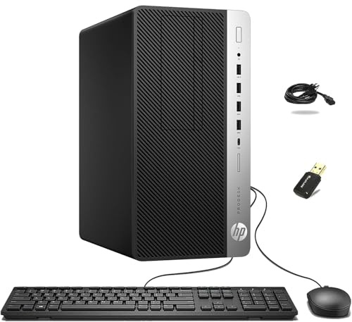 HP ProDesk 600 G3 MT Ordenador de sobremesa, Intel Pentium G4400, 8 GB de RAM, 512 GB de SSD, WiFi, Bluetooth, Teclado Estadounidense, Windows 11 Pro (reacondicionado)