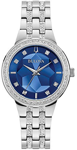 Bulova Ladies' Crystal Phantom 3-hand Quartz Watch, Faceted Mineral Glass Dial