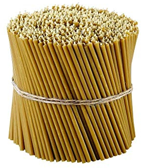 Danilovo Ritual Kerzen 100% Bienenwachs (Gelb) - Orthodoxe Kerzen für Gebet Tischdeko Hochzeit - Ungiftig, Ruß - Tropffrei, Nachhaltige Produkte, N140, Höhe: 16 cm, Ø 5 mm (700 stück)