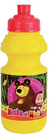 FUN HOUSE 005845 MASHA ET MICHKA Gourde sport pour enfant, Jaune