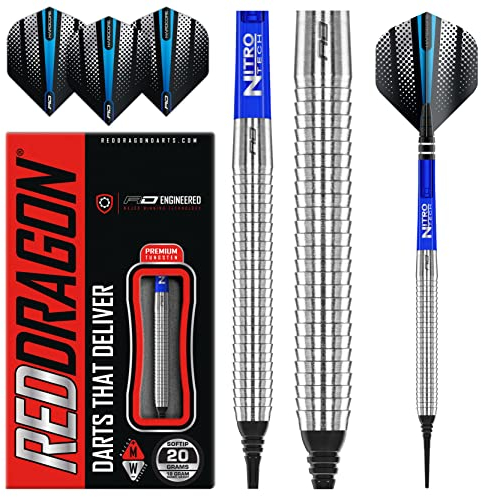 RED DRAGON Razor Edge Original 18 Gramm Softip Dartpfeile Tungsten Profi Steel Darts mit Flights und Schäfte