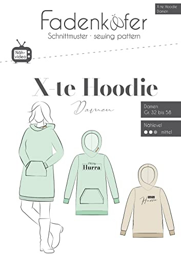 Papierschnittmuster X-te Hoodie Damen