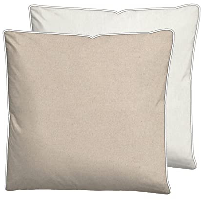 biberna Melange-Flanell Kissenbezug 40x40 cm, 100% Baumwolle, Biber, Flanell wärmend, weich & kuschelig, Reißverschluss, mit Paspel, Winter & Herbst, Uni, beige, Modell 0840500