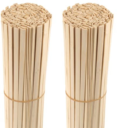 KEILEOHO 200 Varillas de Bambú de 40 cm, Palos de Madera de Bambú para Manualidades, 400 mm x 9 mm x 2 mm
