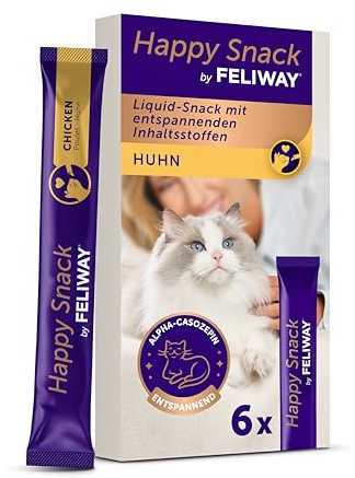 Happy Snack by FELIWAY – Gustosi snack calmanti per gatti, 6 stick – Aiuta il tuo gatto a sentirsi più tranquillo e rafforza il legame tra di voi.