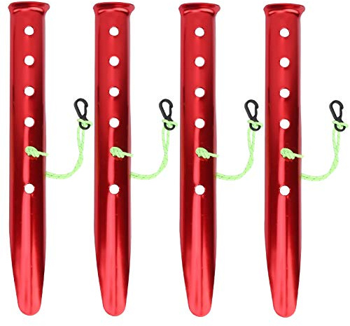 SPYMINNPOO Picchetti per Tende a Forma di U Antivento, 4 Paletti per Tende in Lega di Alluminio, Chiodi per Fango da Neve, Attrezzatura da Campeggio