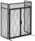 hillvert HI-FIS-003 Kaminschutzgitter ohne Bohren 127 x 80 cm standfest Stahl Kamingitter Ofenschutzgitter Funkenschutzgitter