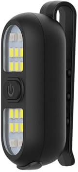 Outdor, LED-klämlampa, 7 ljuslägen, löplampa, typ C, laddningsport, liten LED-pannlampa, det röda ljuset lyser när du laddar, för jogging camping (svart)