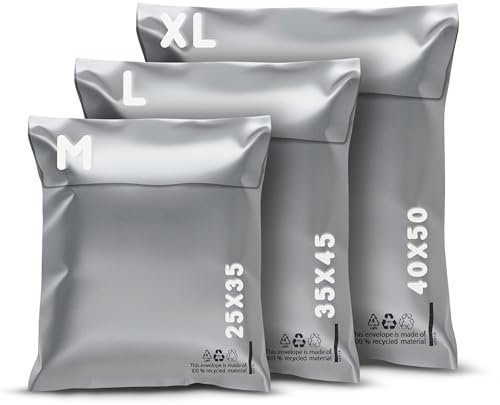 RAGO® Versandtaschen Plastik Warensendung M-10 Stück L-10 Stück XL-10 Stück I Versandbeutel Selbstklebend und Blickdicht I Plastiktüten Verschließbar I Ideal für Vinted