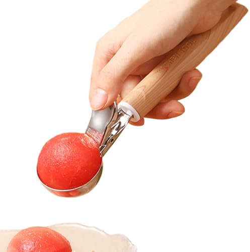 Scooper de helado, Scoop de helado de cocina | Socada de helado de galletas de acero inoxidable,Gatripe de lanzamiento de la cuchara de bola de frutas, dispositivos de control de porciones fáciles par