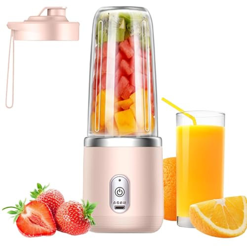 Mini Frullatore Per Smoothies Elettrico, Mixer smoothies Maker Spremiagrumi Portatile 380 Ml, Con 6 Coltelli In Acciaio Inox, Con Bicchiere Di Miscelazione USB Per Frullati E Succhi Di Frutta