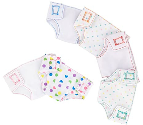 ZUNOXAZ 6Pcs White Doll Diapers Set for 18 Inch Baby Dolls Pretend Play Nappies Accessories for Parenting Practice