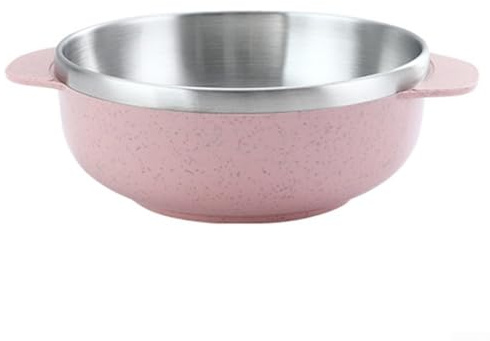 Set di ciotole isolate in acciaio inox per bambini, design a doppio strato per riso e zuppa (G)