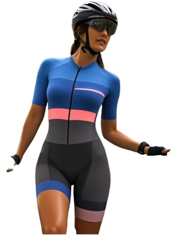 Traje de triatlón de una pieza para mujer, traje de ciclismo de manga larga, traje de ciclismo para mujer, talla XS-3XL