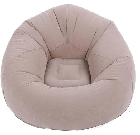 WAHEWUD Poltrona Gonfiabile, Divano Portatile Facile da riporre Design ergonomico Trasporto Pieghevole in PVC Floccato per Soggiorno Camera da Letto Balcone (Supporta 80kg)