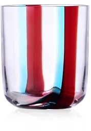 Ichendorf Milano Tumbler, Bordeaux e Turchese U, Collezione Gesti, 35 cl, Vetro Soffiato a Bocca, Rifinito a Mano