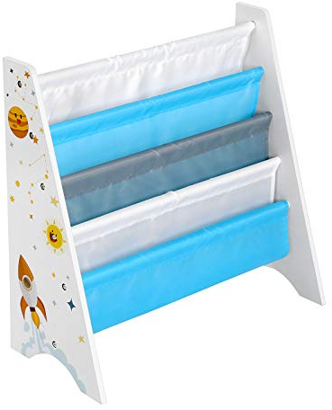 SONGMICS LibrerÍa Infantil, EstanterÍa Infantil para Libros, para HabitaciÓn, Sala de Juegos, GuarderÍa, Escuela, 62,5 x 28 x 60 cm, Ahorro de Espacio, Blanco GKR72WT