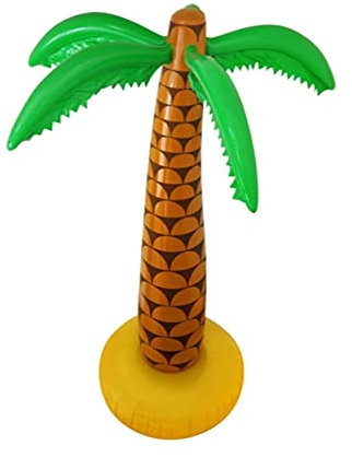 SHATCHI 2pk 6ft Inflatable Palm Tree Blow Up Summer Hawaiian Pool Party Beach Luau Party Prop Decorations UK, Green/Brown/Yellow