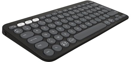 Logitech Pebble Keys 2 K380s clavier sans fil Bluetooth multidispositif, raccourcis personnalisables, fin et portable, Easy-Switch pour Windows, macOS, iPadOS, Android, ChromeOS, FR AZERTY - Graphite