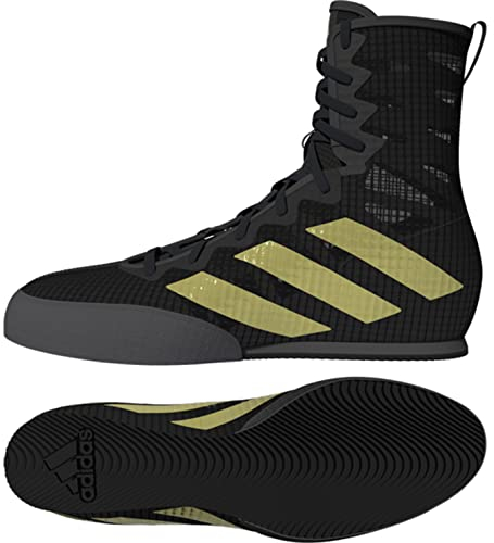 Adidas Unisex Box Hog 4 skor hög (icke-fotboll), Core Black Gold Met Grey Six, 48 2/3 EU