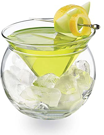 Bicchiere da vino, bicchiere, bicchieri da Martini set di 2 con piccola ciotola for il ghiaccio, eleganti bicchieri da cocktail for bar, whisky, gin, cocktail in vetro soffiato a mano-trasparente-150M