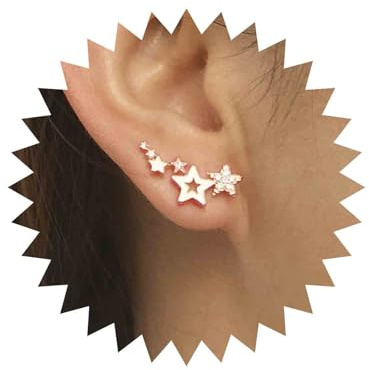 Yienate Boucles D'oreilles Vintage Étoiles Dorées Strass De Mariage Pour Les Femmes