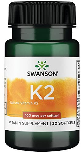 Swanson, Vitamina K2 (menachinone MK-7), 100mcg, 30 Capsule molli, Altamente Dosato, Testate in Laboratorio, Senza Soia, Senza Glutine, Non OGM