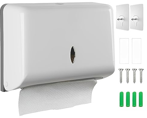 Distributeur de Serviettes en Papier: YIDM Mural sans PerçAge Distributeur de Mouchoirs en Papier pour Serviettes en Papier PliéEs en C, Z Ou en AccordéOn, 250 à 400 Serviettes en Papier, Blanc