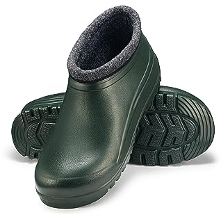 ESTRO Stivali Pioggia Uomo Gomma - Ciabatte Giardino Zoccoli Uomo Invernali Stivali da Giardino Zoccoli Gomma con Pelo K042 (44 EU, Verde Scuro)