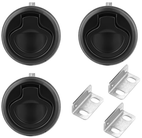 volumoon 3 Stück Möbelschloss Schubladenschloss, Pull Lock Schwarz, Pull Lock Möbelschloss, Pull Lock Möbelschloss Metall, Push Lock Schloss Schwarz für Schrank/Wohnwagen/Schublade/Möbel