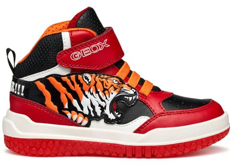 Geox J Buzzerlight Boy, Zapatillas, Rojo y Negro, 27 EU