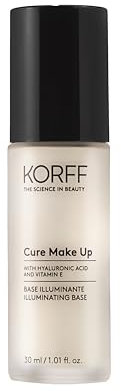 Korff Make Up, Base Illuminante Viso con Acido Ialuronico e Vitamina E, Idratante, 30 ml