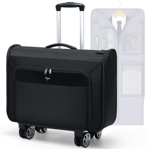Tonyeee Softside - Borsone porta abiti grande con ruote, 3 in 1, staccabile, per donne, uomini, viaggi d'affari, weekend (conferma le regole del bagaglio a mano delle compagnie aeree), nero