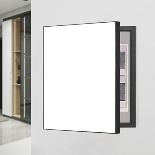 Fuse Box Cover Cabinet Household Circuit Breaker Panel Cover, Decorative Electrical Meter Box Hide Distribution Cover, Wall Hanging Breaker Box Cover Vertical(White,60 x 80cm (23 5/8 x 31 1/2))