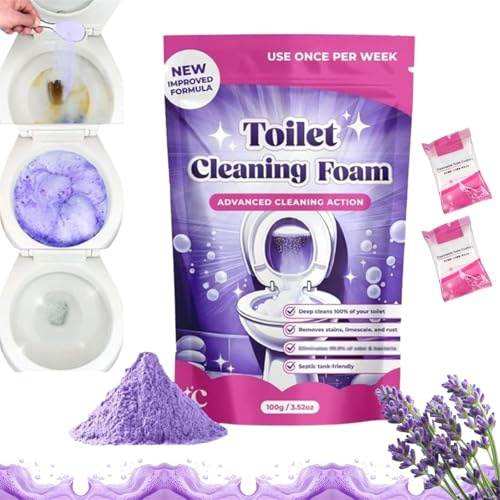 Fizzclean - Limpiador de inodoro, espuma de limpieza de inodoro Fizzclean, espuma instantánea Fizzclean, limpiador de inodoro espumoso sin contacto para inodoro limpio y brillante con cero esfuerzo (1