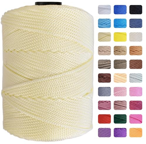Maxee garn 4 mm x 200 m premium polyester makrame rep polypropylen garn för hantverk heminredning platsplatta axelväska handväska runner nappkedja 31 färg