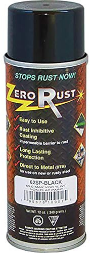 Zero Rust 62SP Black Rust Inhibitive Coating 12oz Aerosol | Direct-to-Metal Corrosion Protection | Industrial-Grade Black Rust Preventive Paint