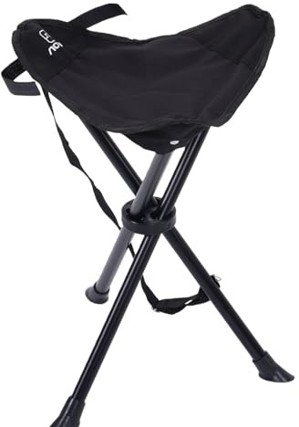 Fällbar Stativpall, 600D Oxford-tyg, Bärbar, Halkfri, 200 Kg Lastkapacitet, för Camping, Fiske och Picknick (Svart)