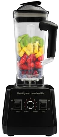 2l Mixeur Blender Professionnel,2 En 1 Mixeur éLectrique 5000W Haute Performance 9 Vitesse RéGlable MéLangeur Multifonctionnel,Pour Boissons GlacéEs, Milk-Shakes, Smoothies