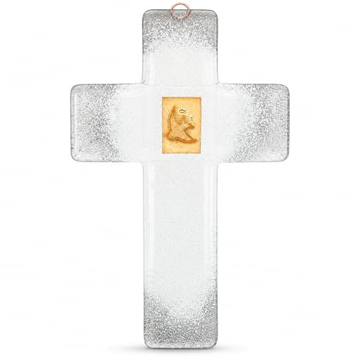 Lunexus Kristallglas Kors 21 cm med Duva – Dop, Kommunion, Konfirmation