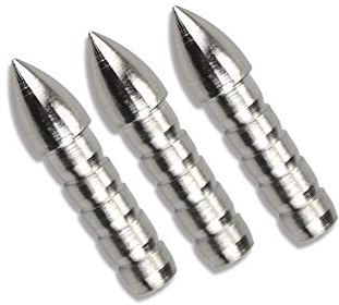 wolfman 50 Stück Bogenschießen Pfeilspitzen Einfügen Pfeilspitzenfeld Kugelspitzen Edelstahl Pfeilspitzen zum gezielten Üben ID 6,2 mm Carbon Pfeilschaft