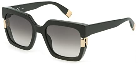 Furla Unisex SFU624 Sunglasses, Shiny Full Green, 54